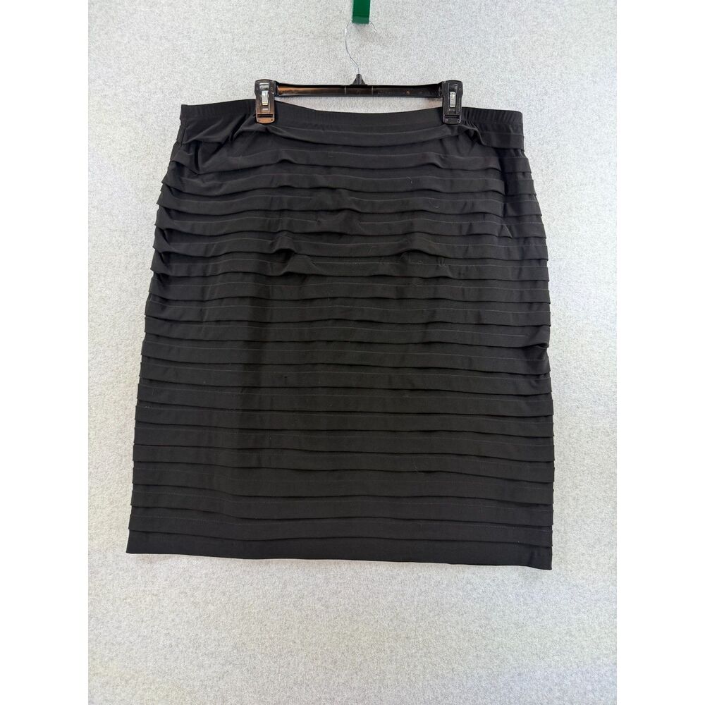 Collection Dressbarn Women’s Size 20 Black Tiered Pleated Pencil Skirt 3417